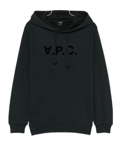 Apc Logo Hoodie In Black