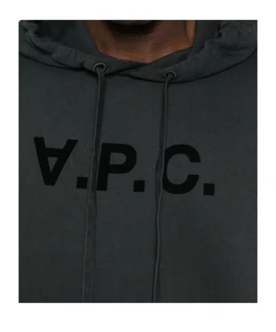 Apc Logo Hoodie In Black