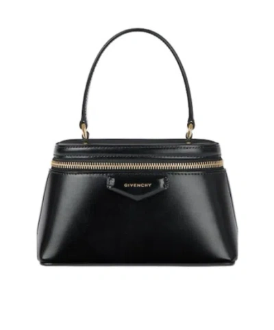 Givenchy Vanity Antigona Leather Handbag With Lettering Logo On The Front In Black