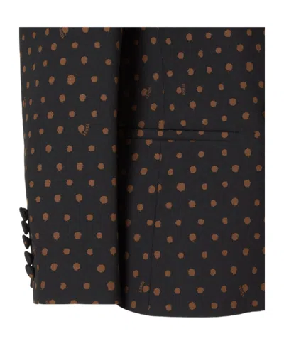 Fendi Black Printed Wool Jacket In Black