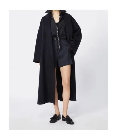 Max Mara Mxmcalca Tailored Shorts Belt Loops Pockets In Blue