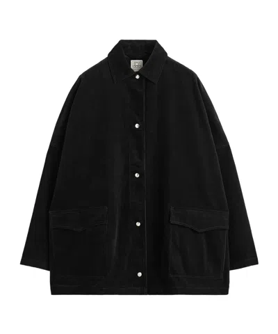 Totême Toteme Organic Cotton Corduroy Overshirt Jacket In Black
