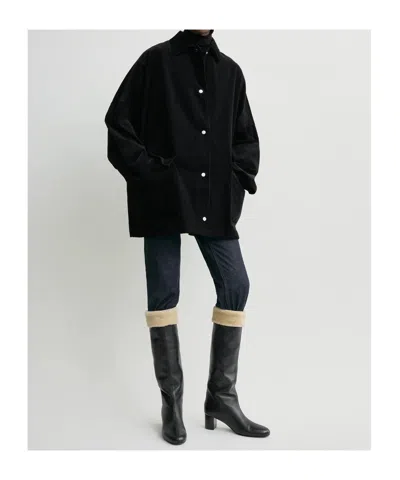 Totême Toteme Organic Cotton Corduroy Overshirt Jacket In Black