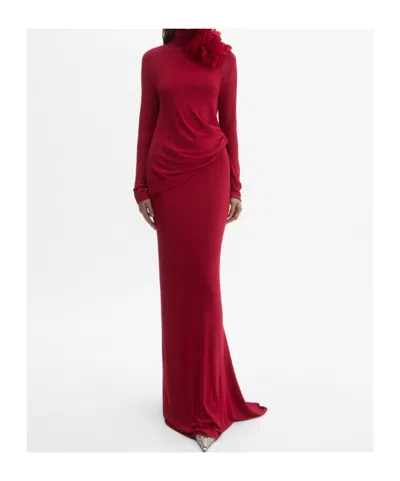 Magda Butrym Long Open-back Dress In Red
