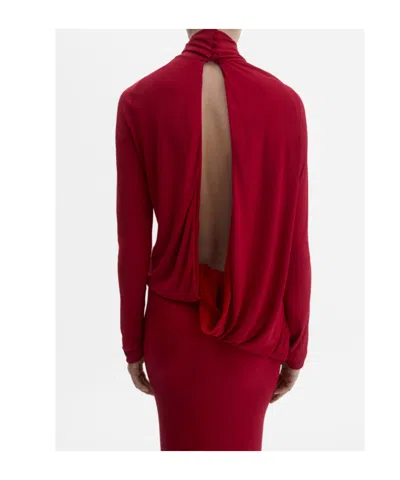 Magda Butrym Long Open-back Dress In Red