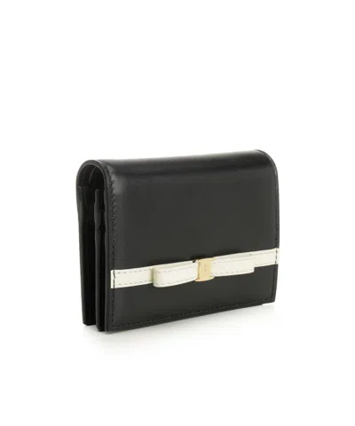 Ferragamo Bow Detailed Folded Wallet In Black
