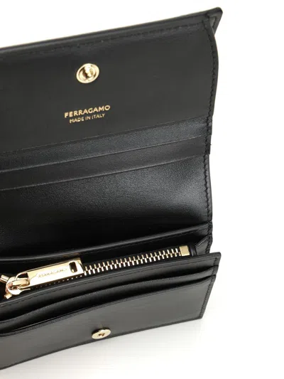 Ferragamo Bow Detailed Folded Wallet In Black