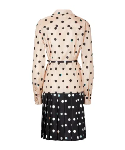 Fendi Pink And Black Printed Taffeta Dress In Black