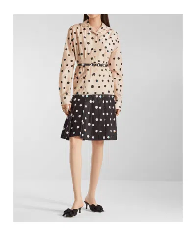 Fendi Pink And Black Printed Taffeta Dress In Black
