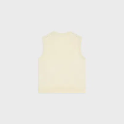 Celine Sleeveless Thin Wool Top In Neutral