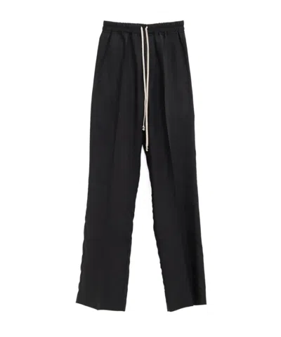 Rick Owens Straight Leg Trousers Nylon And Silk Blend In Black