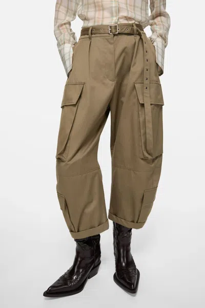 Acne Studios Twill Cargo Trousers In Green