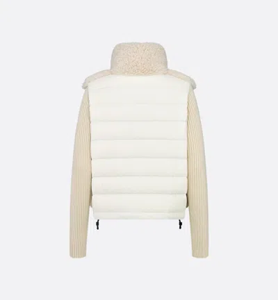 Dior Alps Down Jacket In Quilted Technical Taffeta In Neutral