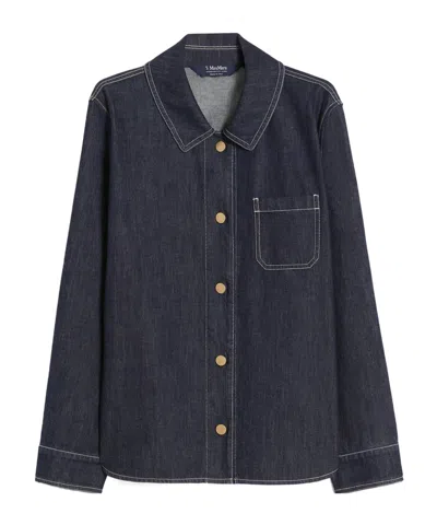 Max Mara Cotton Denim Shirt In Blue