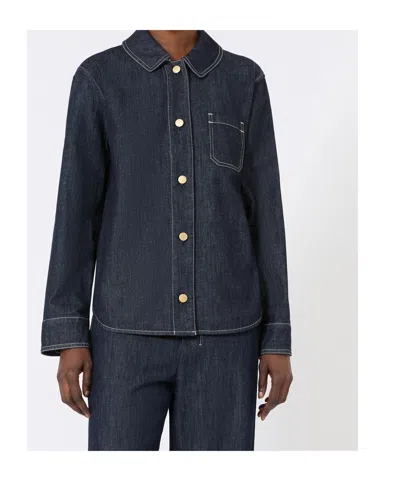 Max Mara Cotton Denim Shirt In Blue