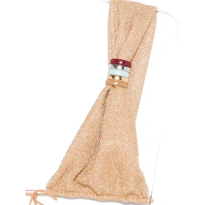 Oseree Two-piece Lace-up Bikini Set In Neutral