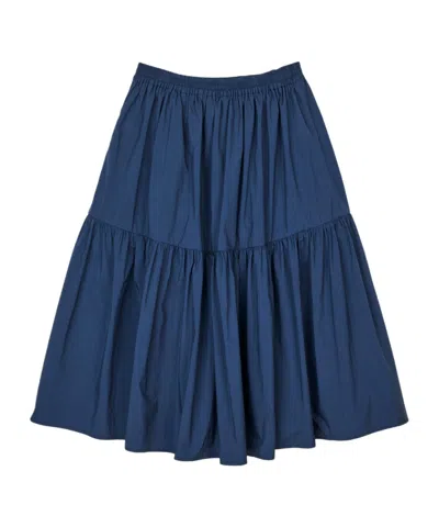 Cecilie Bahnsen Floral Detail Midi Skirt In Blue