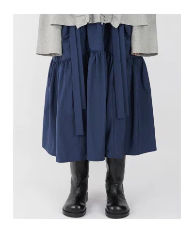 Cecilie Bahnsen Floral Detail Midi Skirt In Blue