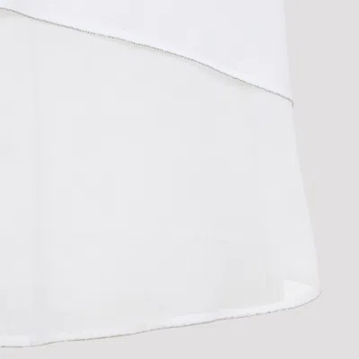 Peserico Collared Neck Sleeveless Top Layered Hem In White