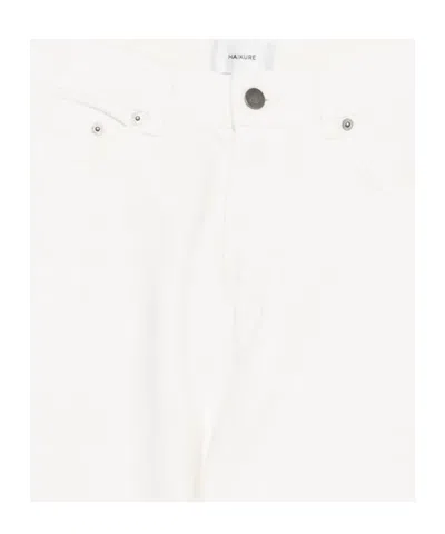 Haikure Bethany Twill Wide-leg Jeans 45 In White