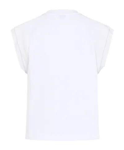 Peserico Sleeveless Crew Neck Top Straight Hem In Multi