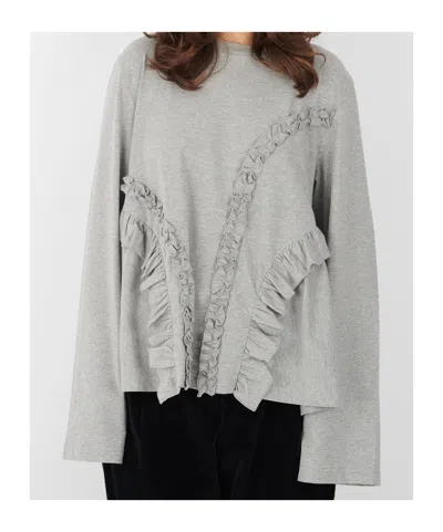 Cecilie Bahnsen Long-sleeved T-shirt In Gray