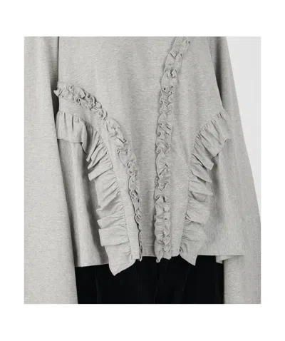 Cecilie Bahnsen Long-sleeved T-shirt In Gray