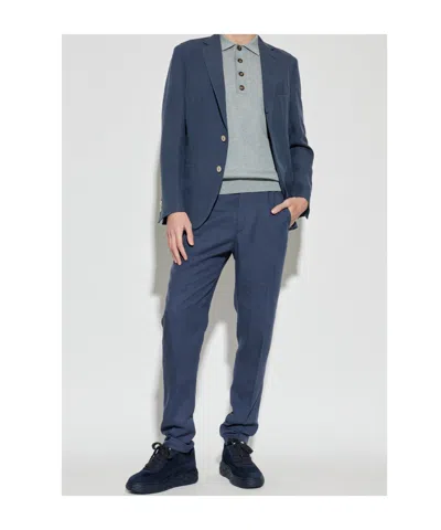 Eleventy Belt Loop Track Pants In Blue