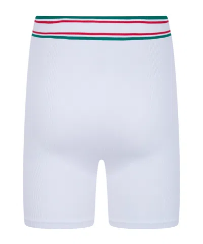 Casablanca Seamless Sporty Bikers Shorts Elastic Waistband In White
