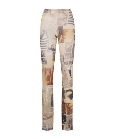 Jean Paul Gaultier Newspaper-print Leggings In Multi