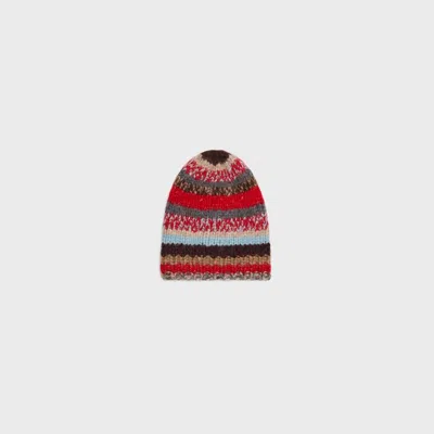 Celine Wool Knit Hat In Multi