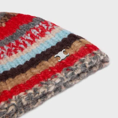 Celine Wool Knit Hat In Multi