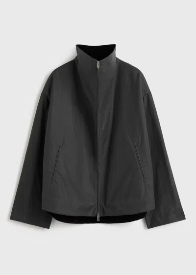 Totême Black Solid Zipped Jacket In Black