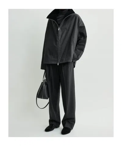 Totême Black Solid Zipped Jacket In Black