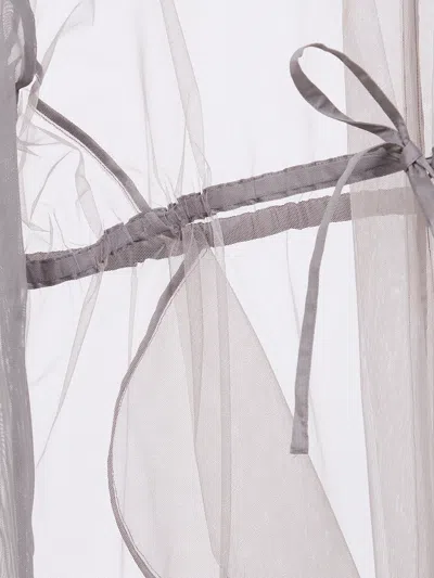 Rick Owens Tie Tulle Coat In Gray