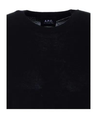 Apc Long-sleeved Knitted Pullover In Black
