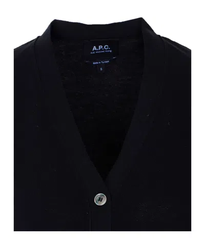 Apc Long-sleeved Knitted Cardigan In Black