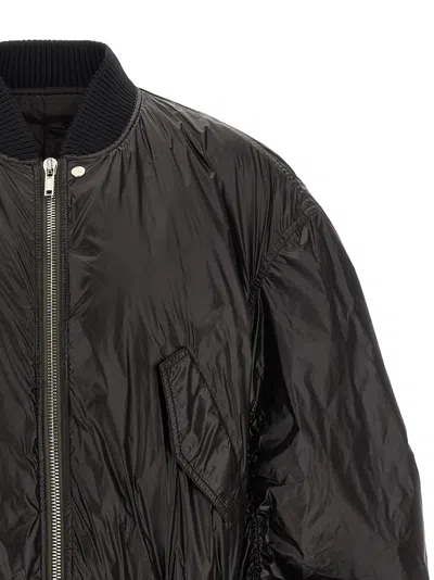 Rick Owens Black Tower Secchia Flight Leather Bomber Jacket In Black