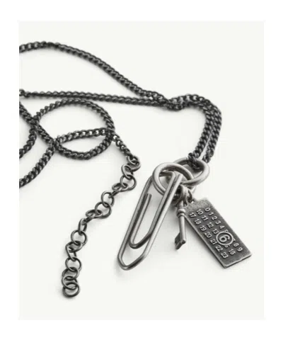 Mm6 Maison Margiela Found Objects Necklace In Gray