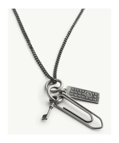 Mm6 Maison Margiela Found Objects Necklace In Gray