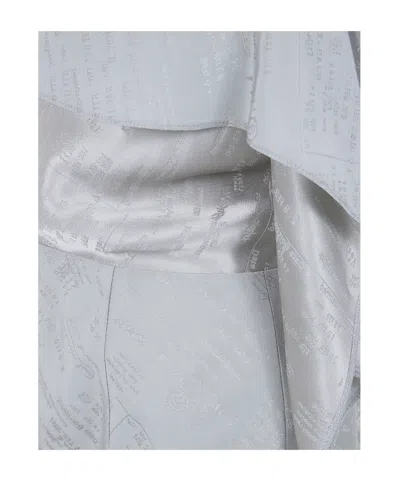 Mm6 Maison Margiela Draped Asymmetric Textured Top Spaghetti Straps In Gray