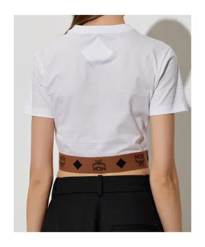 Mcm Monogram Cropped T-shirt In Multi