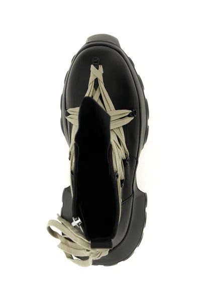 Rick Owens Black Hollywood Megalace Mega Tractor Boots In 09 Black
