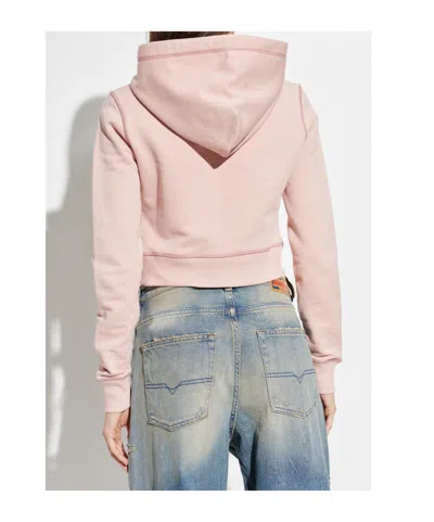 Diesel Long-sleeved Hooded Sweatshirt In Pink