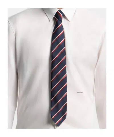 Dsquared2 Men Blue Tie With All-over Striped Motif In Silk Man In Multi