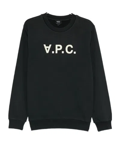 Apc Crew Neck Long-sleeved Sweatshirt In Black