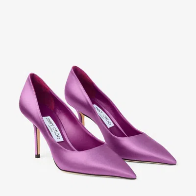 Jimmy Choo Love 85 Pointed-toe Slip-on Pumps In Purple