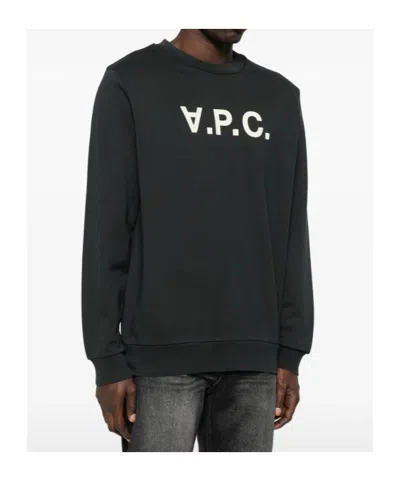 Apc Crew Neck Long-sleeved Sweatshirt In Black