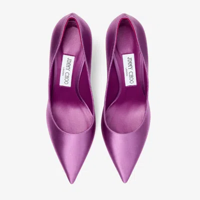 Jimmy Choo Love 85 Pointed-toe Slip-on Pumps In Purple