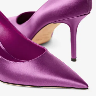 Jimmy Choo Love 85 Pointed-toe Slip-on Pumps In Purple